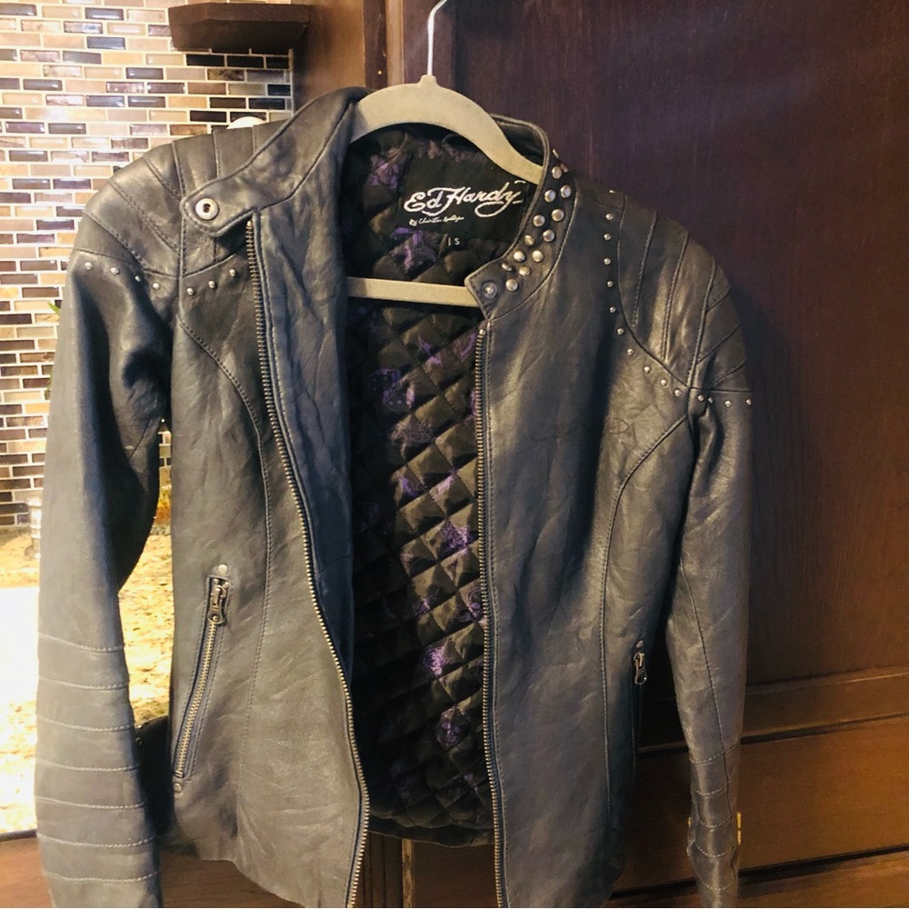 Women ED HARDY Leather Jacket